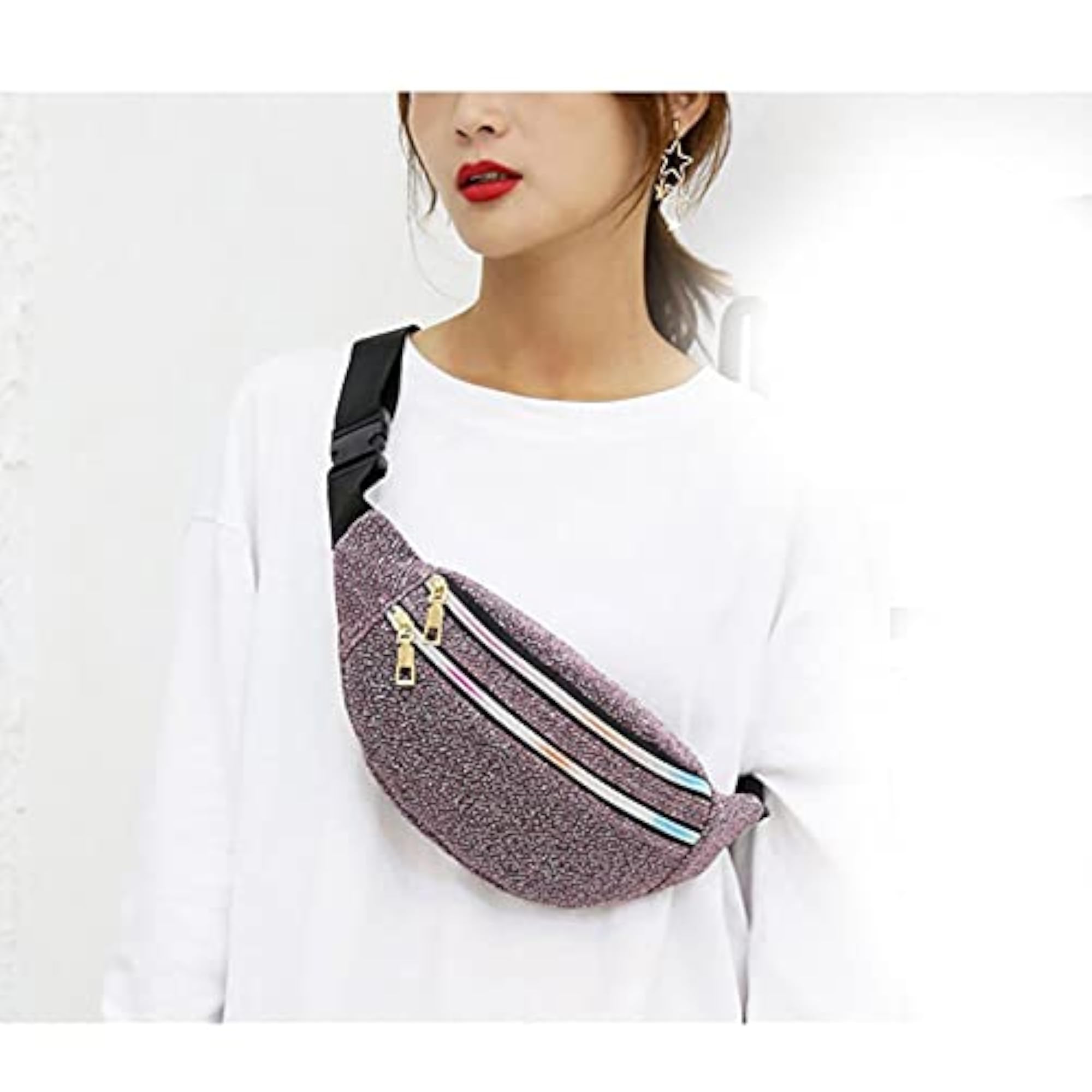 Women's Shiny Oxford Hip Bum Bag for Travel